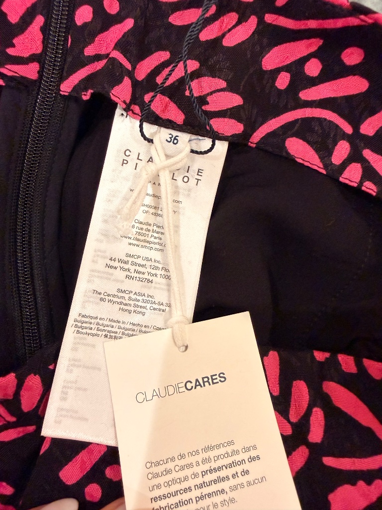 Claudie Pierlot High Waist Flare Shorts - Black And Pink Floral - Size Fr36/ Us — image 3 of 7